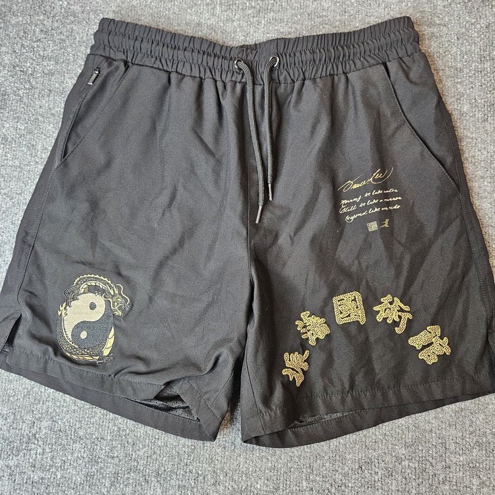 Bruce Lee X Shoe Palace Mens Athletic Shorts Yin Yang Black Size Medium
